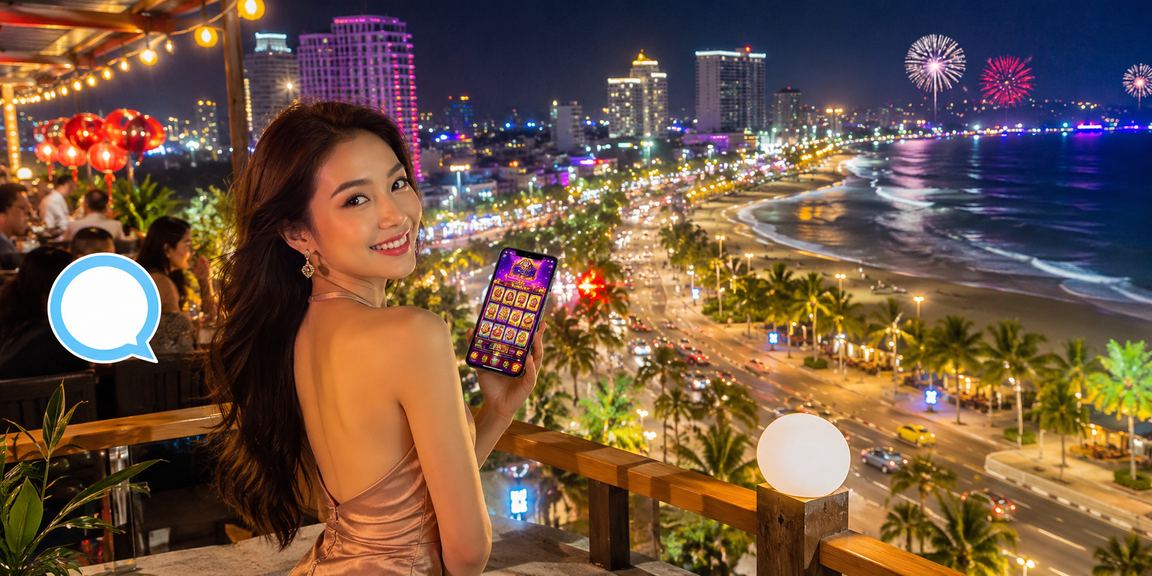 Người chơi slots tại bãi biển Nha Trang trên điện thoại – không gian thoải mái chơi game trực tuyến